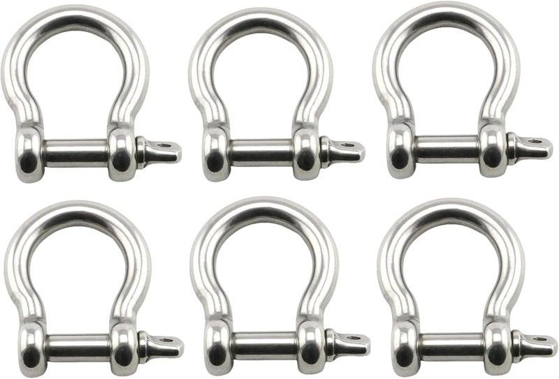 ALLZSMOOTHLY Bow Shackle 1/4 '', 5/16'',3/8'',high-Strength Carbon Steel Bow Shackle, Screw Pin Anchor Shackle,Suitable for Camping and Hiking - Image 1
